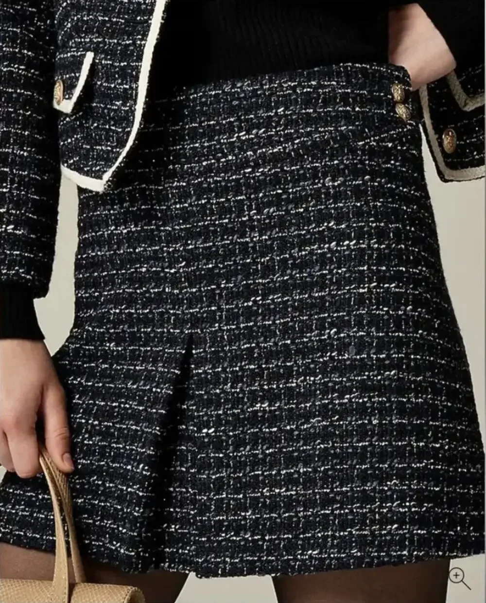 NWOT J. Crew Tessilgodi Center Pleat Mini Skirt in Italian Tweed CF687 Size 6